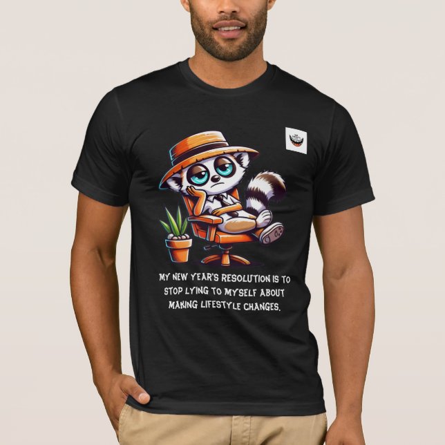 Camiseta Resolución honesta del Año Nuevo masculino (Anverso)