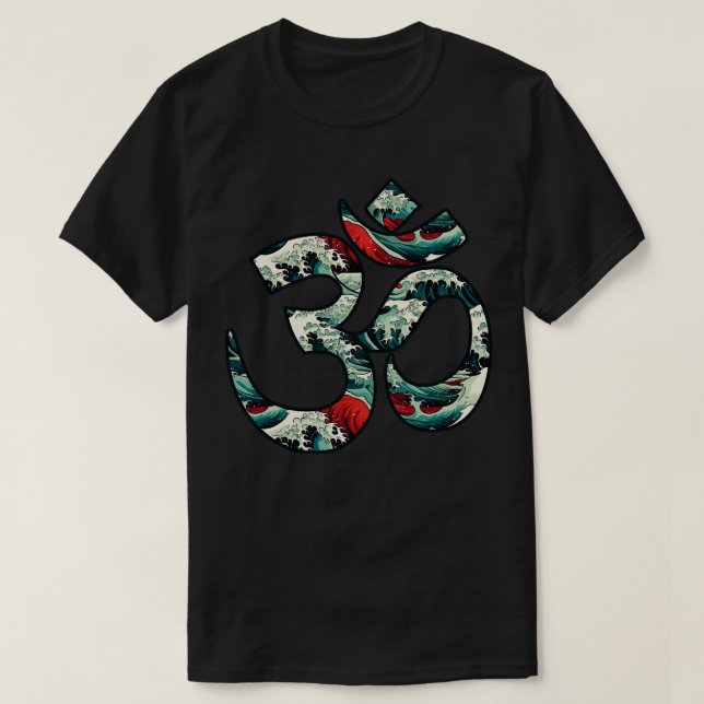 Camiseta Resonancia cósmica El poder místico de Om Kanagawa (Diseño del anverso)
