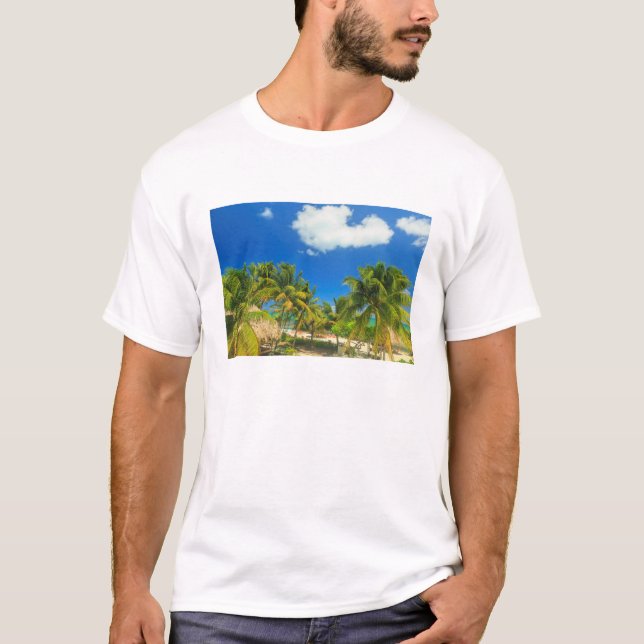 Camiseta Resort de playa tropical, Belice (Anverso)