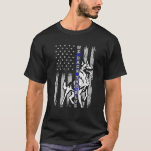 Camiseta Respaldamos la bandera azul delgada de la línea az
