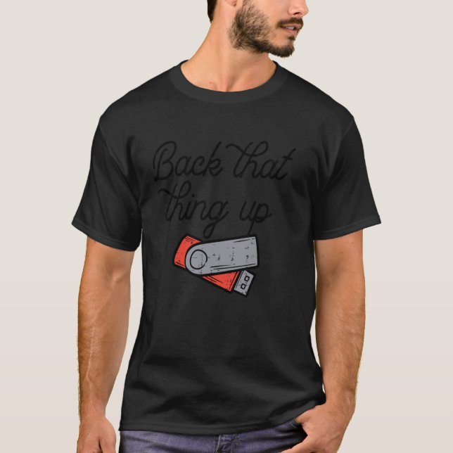 Camiseta Respaldar Unidad Flash de Datos USB Computadora M (Anverso)