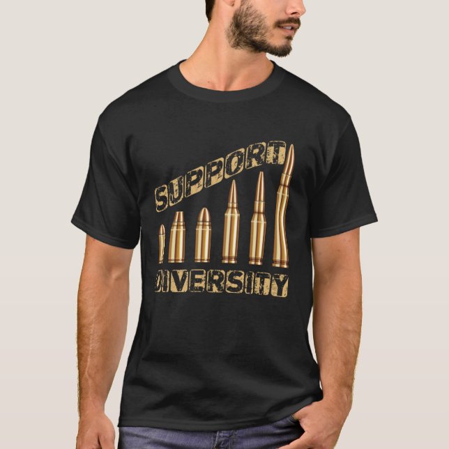Camiseta Respaldo a la diversidad de balas Pro 2ª enmienda (Anverso)
