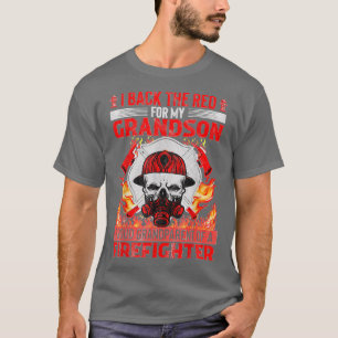 Camiseta Respaldo al orgulloso abuelo rojo de un bombero