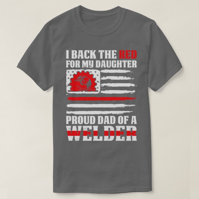Camiseta Respaldo Al Orgulloso Padre Rojo De La Hija Soldad (Diseño del anverso)
