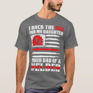 Camiseta Respaldo Al Orgulloso Padre Rojo De La Hija Soldad