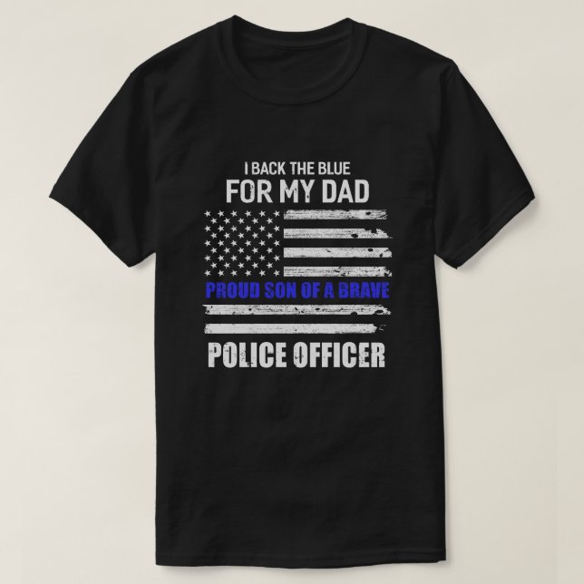 Camiseta Respaldo El Azul Por La Oficina Policial De Mi Pad (Diseño del anverso)