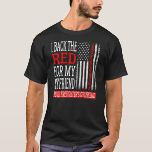 Camiseta Respaldo el rojo para el bombero de mi novio
