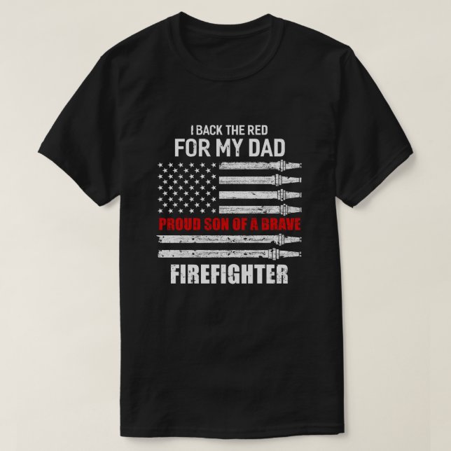 Camiseta Respaldo El Rojo Para Mi Padre Orgulloso Hijo Bomb (Diseño del anverso)