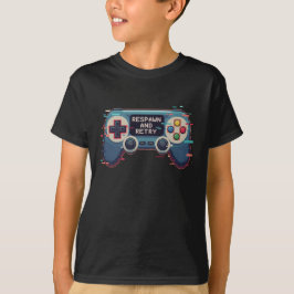 Camiseta Respawn and Retry - Retro Gaming Glitch Art