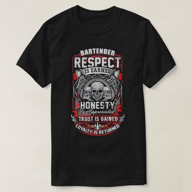 Camiseta Respect Bartender Shirt (Diseño del anverso)