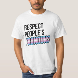 Camiseta Respect People's Pronouns - Trans Stripes