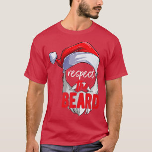 Camiseta respect the beard santa claus funny christmas
