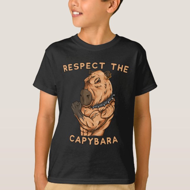 Camiseta Respect The Capybara - Funny Fitness Bodybuilder R (Anverso)
