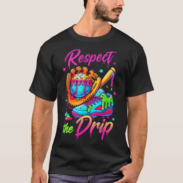 Camiseta Respect The Drip Cool Ice Cream Drip Style For Boy (Anverso)