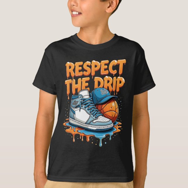 Camiseta Respect The Drip Sneaker Swag Sketll Street Style  (Anverso)