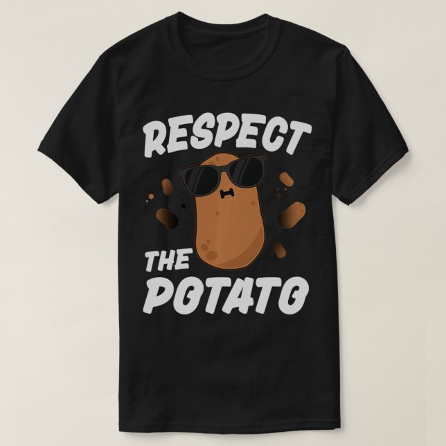 Camiseta Respect The Potato  For Kids Boys Men Funny Vegeta (Diseño del anverso)