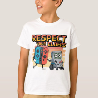 Camiseta Respect Your Elders Gaming Control Retro Funny Gam