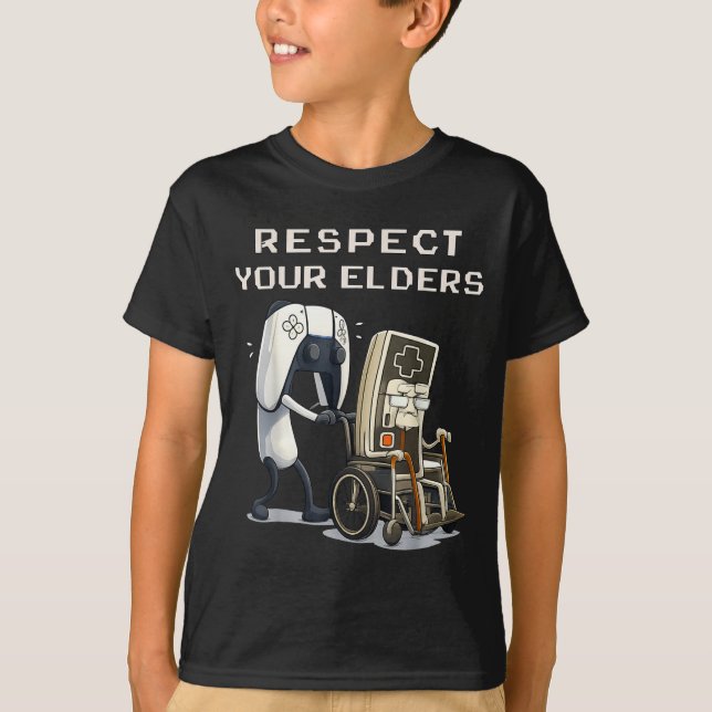 Camiseta Respect Your Elders Retro Gaming Funny Gamer Contr (Anverso)