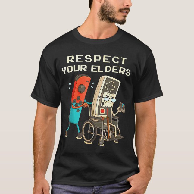 Camiseta Respect Your Elders Retro Gaming Funny Gamer Contr (Anverso)