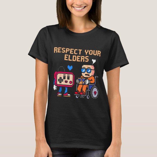 Camiseta Respect Your Elders Retro Gaming Funny Gamer Contr (Anverso)