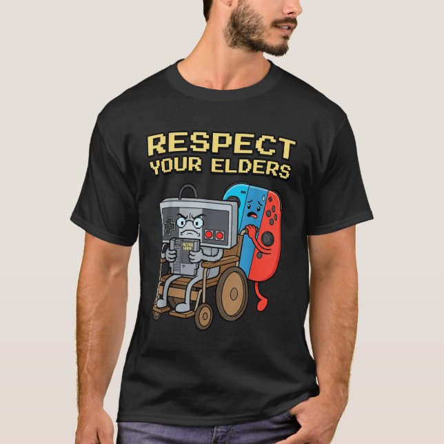 Camiseta Respect Your Elders Retro Gaming Funny Gamer Contr (Anverso)