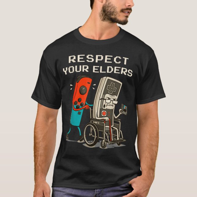 Camiseta Respect Your Elders Retro Gaming Funny Gamer Contr (Anverso)
