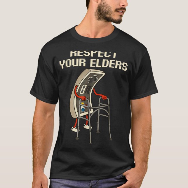 Camiseta Respect Your Elders Retro Gaming Funny Gamer Contr (Anverso)