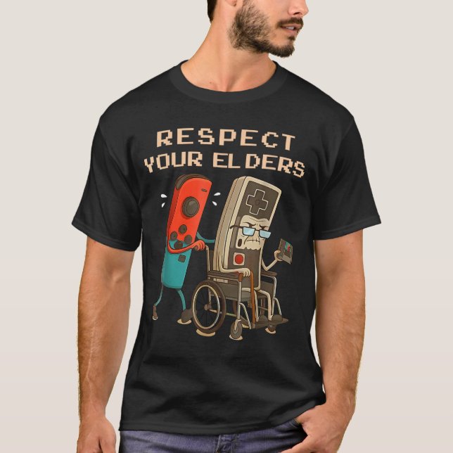 Camiseta Respect Your Elders Retro Gaming Funny Gamer Contr (Anverso)