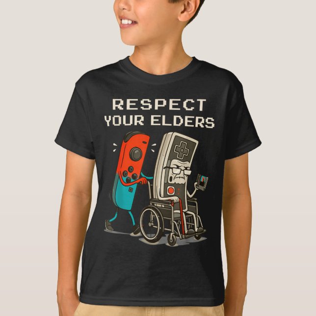 Camiseta Respect Your Elders Retro Gaming Funny Gamer Contr (Anverso)
