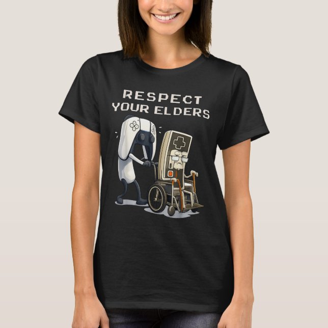 Camiseta Respect Your Elders Retro Gaming Funny Gamer Contr (Anverso)