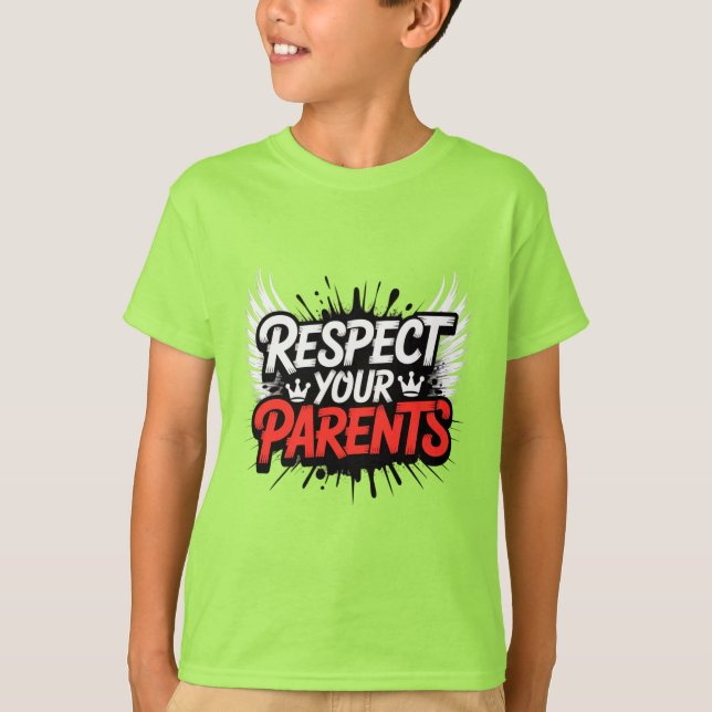 Camiseta Respect Your Parents — Kid’s T-Shirt / Teach  (Anverso)
