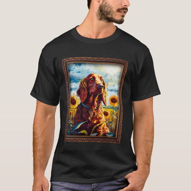 Camiseta Respectivo Irlandés Pintando Flor De Girasol Mamá  (Anverso)