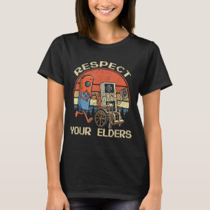 Camiseta Respeta a tus mayores Retro Gaming divertido Gamer