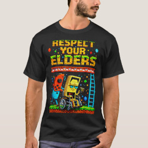 Camiseta Respeta a tus mayores Retro Gaming divertido Gamer
