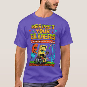 Camiseta Respeta a tus mayores Retro Gaming divertido Gamer