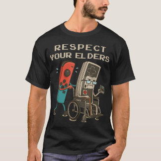 Camiseta Respeta a tus mayores Retro Gaming Divertido Jugad