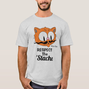 Camiseta Respetar El Bigote Gato Bigote Dibujos Animados