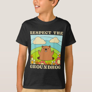 Camiseta Respetar el Día de la Marmota Hombres Mujeres Anim