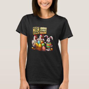 Camiseta Respetar El Huevo Funny Easter Bunny Pollos Piquet