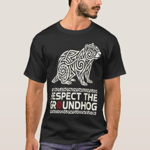 Camiseta Respetar el símbolo tribal del Día de la Marmota 