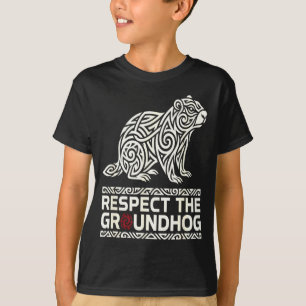 Camiseta Respetar el símbolo tribal del Día de la Marmota
