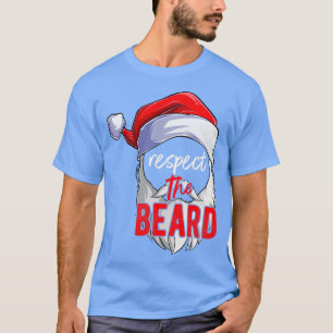 Camiseta respetar la barba santa claus navidades graciosos