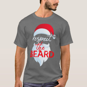 Camiseta respetar la barba santa claus navidades graciosos