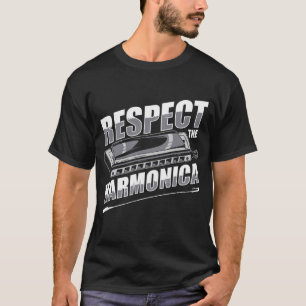 Camiseta respetar la harmónica instrumento boca arp harmon