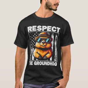 Camiseta Respetar la marmota Día de la marmota divertida Ma