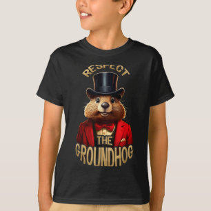 Camiseta Respetar la marmota Día de la marmota Divertido Wo