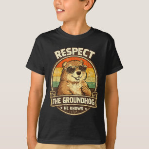Camiseta Respetar La Marmota Él Sabe – D Funny Groundhog Di