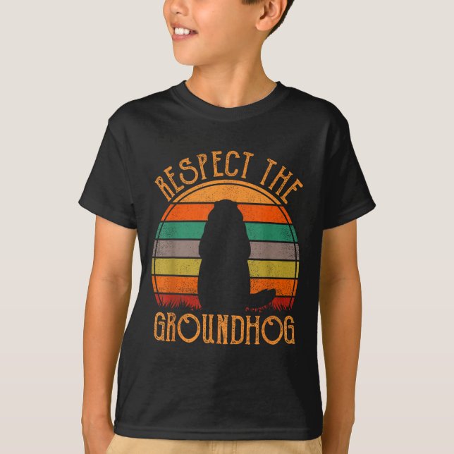 Camiseta Respetar la marmota Retro Día de la marmota divert (Anverso)