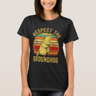 Camiseta Respetar la marmota Retro Vintage Día de la Marmot