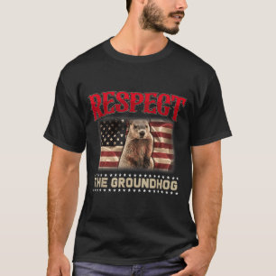 Camiseta Respetar La Marmota Usa Bandera Vintage Día De La